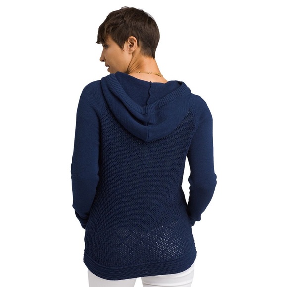PrAna Sugar Beach Navy Blue Women's Sweater 100% Organic Cotton Beach Sz M EUC - Picture 3 of 10